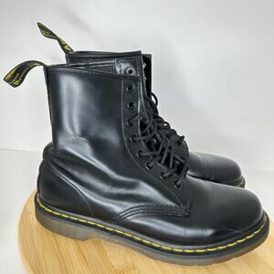 Dr. Martens 1460 Smooth Leather Lace Up Black Boots Combat Moto Womens Size 9